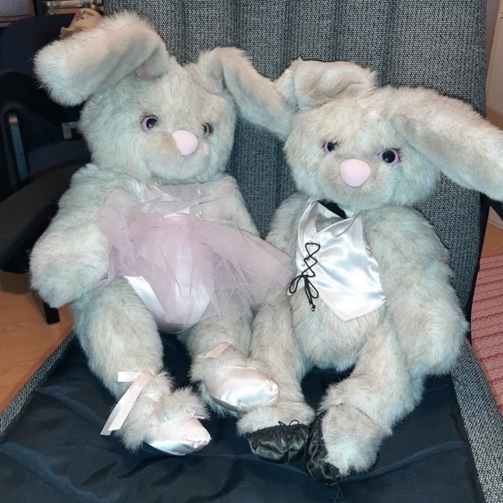 Vintage 1987 Collectible Mr and Mrs Bunny Rabbit Plush